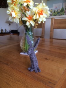 Needle felted hare